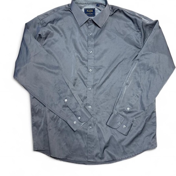 Flex Mens Luxury Collection Button up Silky shirts GRAY SIZE XL - Picture 1 of 3